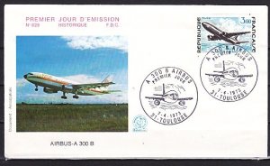 France, Scott cat. 1365. Airbus, Airplane issue. First day cover. ^