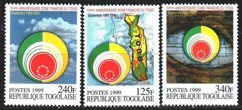 Togo. 1999. 2969-71. Free Zone Anniversary. MNH.