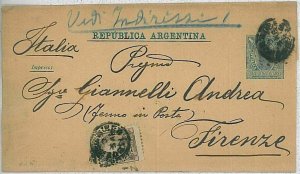 37350  - ARGENTINA - Postal HISTORY - STATIONERY WRAPPER  added stamps to ITALY
