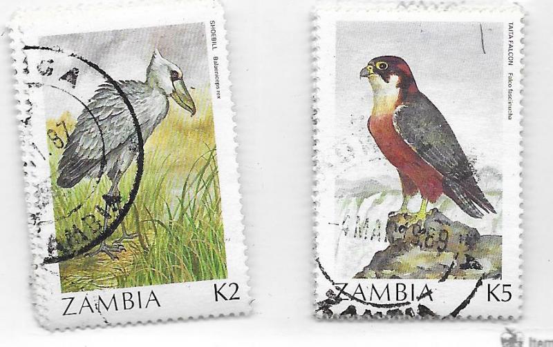 Zambia #386-387 2k & 5K Bitds (U) CV$4.15