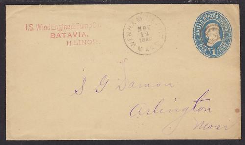 US Sc U300 used 1899 Wenham Depot, MA DPO Cover