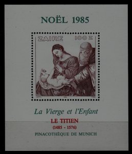 Zaire 1215 MNH s/s Painting/Titian/Christmas-85 SCV7