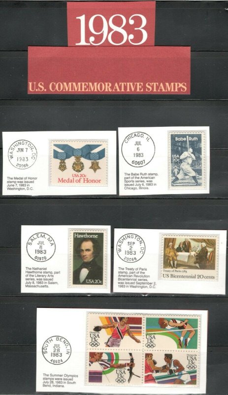 2031-2065 US Postage Commemorative Stamps (1983) In Mounts & Post Marked  MNH