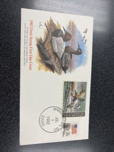 #RW49 1982 Federal Duck Canvasback First Day Of Issued- Fleetwood Cover
