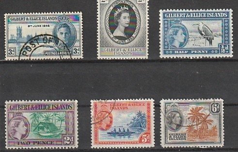 #53,60,61,63,66-7 Gilbert & Ellice Island Mint OGH & Used #190819-2