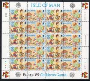 Isle of Man Sc 395-98 1989 Europa, Children's Games stamp set in sheets mint NH