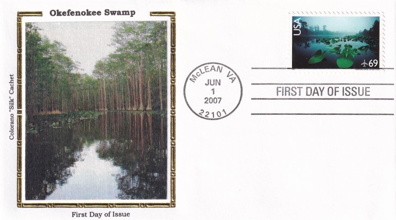 2007, Okefenokee Swamp, Colorano Silk, FDC (E11896)