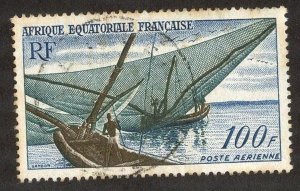 French Equatorial Africa 1955 Sailing Ships Used / CTO  2 scans.