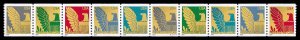 PCBstamps  US #3844/3853a Coil Strip $2.50(10x25c)Eagle, MNH, (8)