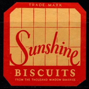 Vintage Die Cut Label Sunshine Biscuits From the Thousand Window Bakeries MNH