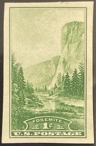 Scott #756 1935 1¢ National Parks Yosemite Special Printing imperf. MNH NGAI