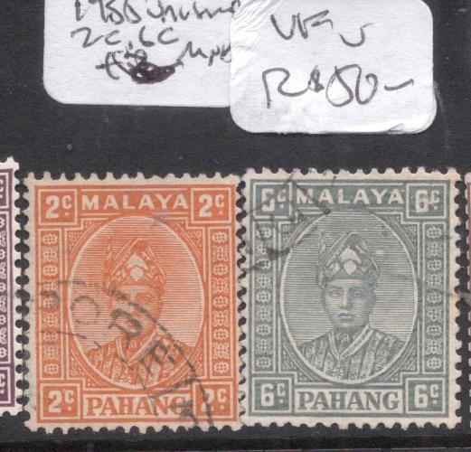 Malaya Pahang 1935 Unissued 2c, 6c VFU (8dma)