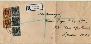 Malaya STRAITS KGV Cover PENANG Registered GB London 1933{samwells-covers}EP337