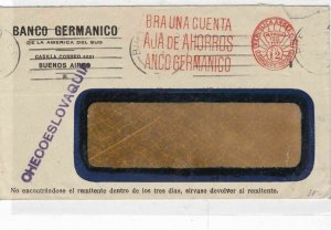 buenos aires to czechoslovia slogan stamps cover  ref 10143