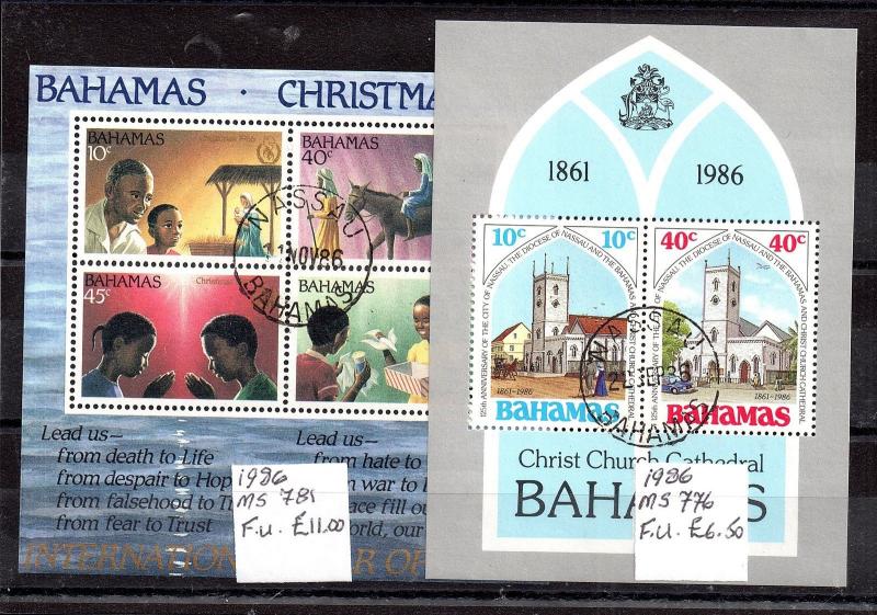 Bahamas 1986 2 x mini feuilles (VFU) MS776-781 WS6005