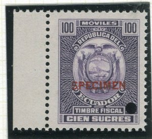 ECUADOR; Early 1900s Fiscal Revenue issue fine MINT SPECIMEN issue