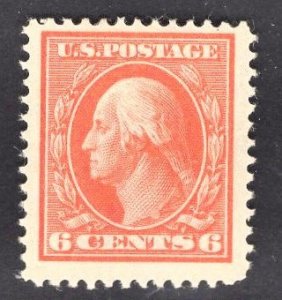 US Stamp #379 6c Red Orange Washington MINT HINGED SCV $37.50