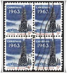 SC#1240 5¢ Christmas Issue Block of Four (1963) Used