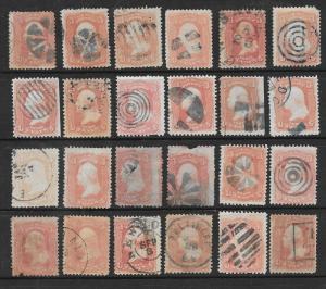 65 Used 3c. Washington, Group of 24,  scv: $72.00+, Free Insured Shipping