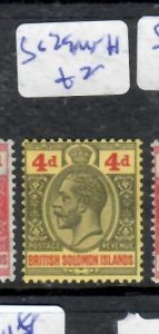 BRITISH SOLOMON ISLANDS KGV 4D SG 29  MNH    P0326H