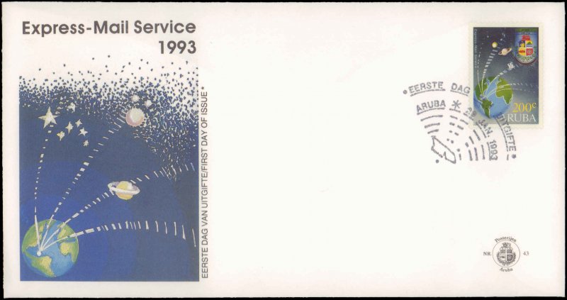 Aruba, Worldwide First Day Cover, Space