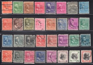 US 1938 Complete Set of 32 Presidential Series, Scott 803-834 used