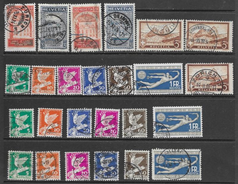 Switzerland 204-5,209,210-5used cpl sets, 2-3ea. see desc. 2019 CV $129.35