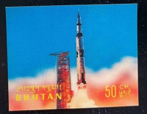 Bhutan #118E 3D Stamp Single Lift-off Saturn 5 NASA Space
