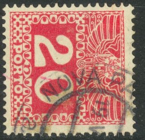 AUSTRIA / CZECH 1910-13 20h Postage Due Sc J40b VFU NOVA PAKA Pmk