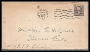 US 1919 Cover Kansas City Mo. To Denver Colorado