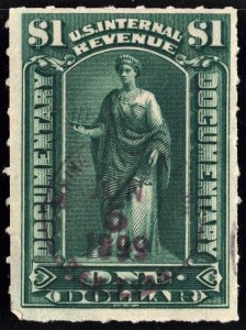 R173 $1.00 Documentary Stamp (1898) Used/CDS