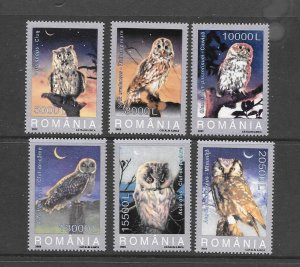 BIRDS - ROMANIA #4579-84  OWLS    MNH