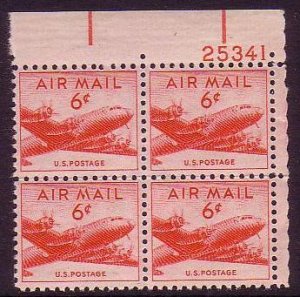 USA Airmail 6c Plate Block 1949 MNH SG#a944 MI#553A
