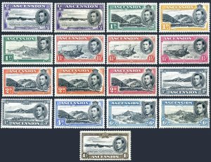 Ascension 40/46a, 17 perf varieties,MNH. George VI,1938-953.Georgetown,Mountain,