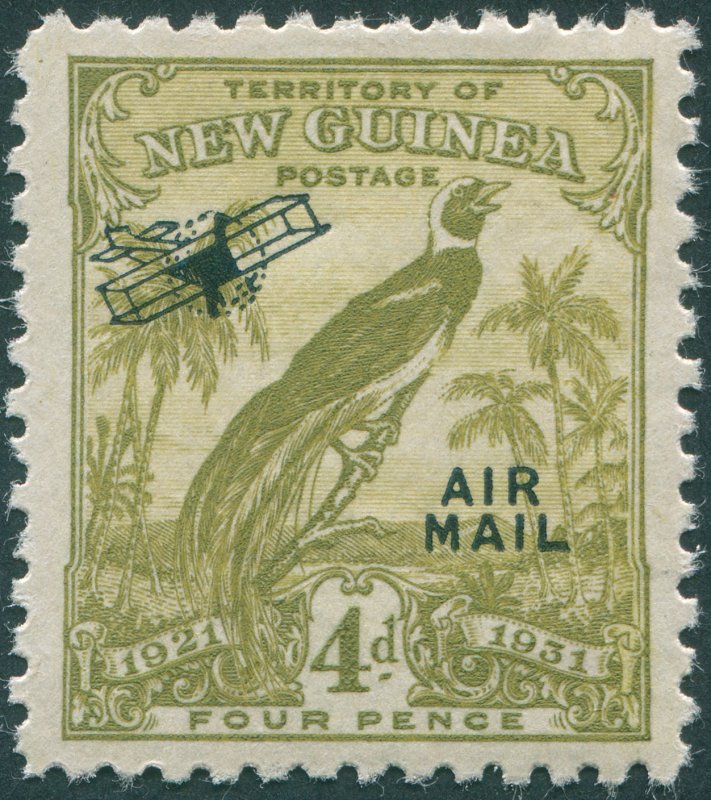 New Guinea 1931 4d olive-green Air Mail SG168 unused