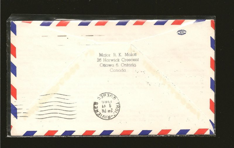 Canada 468 on 1969 Dartmouth-Trois Rivers 50th Anniversary First Flight Cover