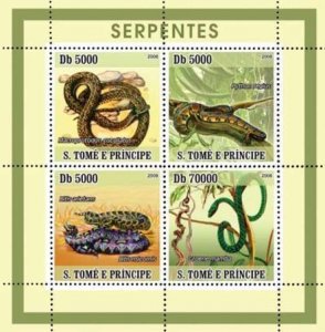 St Thomas - Snakes on Stamps - 4 Stamp  Sheet - ST8115a