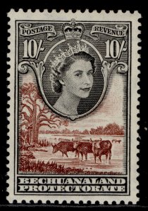 BECHUANALAND PROTECTORATE QEII SG153, 10s black & red-brown, LH MINT. Cat £45.
