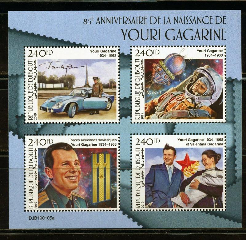 DJIBOUTI  2019  85th BIRTH ANNIVERSARY OF YURI GAGARIN  SHEET MINT NH