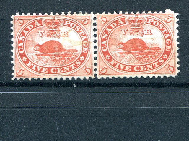 Canada  #15  Unused scarce pair  perf 11 3/4 VF - Lakeshore Philatelics