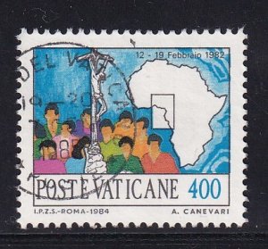 Vatican City   #742 used   1984  Papal journeys 400 l Africa