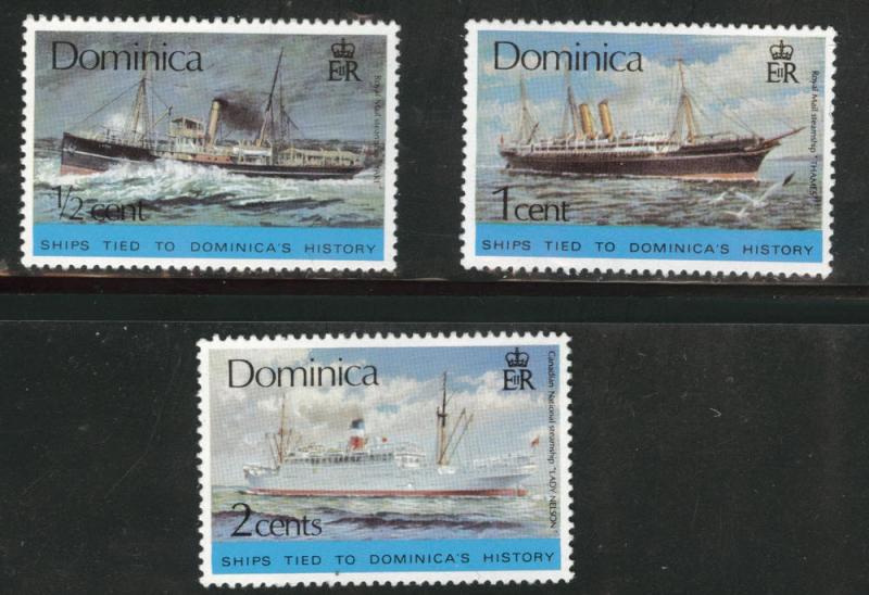 DOMINICA Scott 434-436 MNH** Ship Short Set