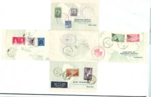 FRANCE...1937 AIR FRANCE ROUND THE WORLD FOLDED SOUV SHEET- MULTIPLE COVERS