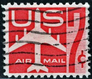 SC#C60 7¢ Jet (Red) Single (1960) Used