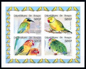 [75603] Congo Brazzaville 1999 Birds Vögel Oiseaux Imperf. Sheet MNH