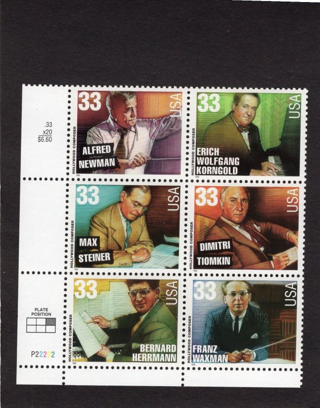 3339-3344 Hollywood Composers, MNH LL-PB/6 (#P22222)