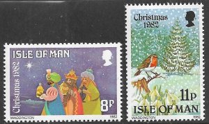 GB ISLE OF MAN 1982 Christmas Set Sc 221-222 MNH