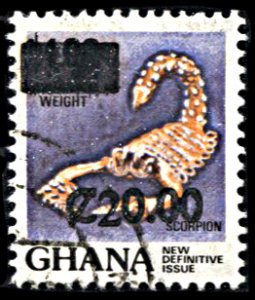 Ghana 1090, used, Scorpion weight surcharge