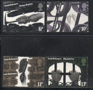 Great Britain Sc 781-784 1976 Social Reformers stamp set mint NH