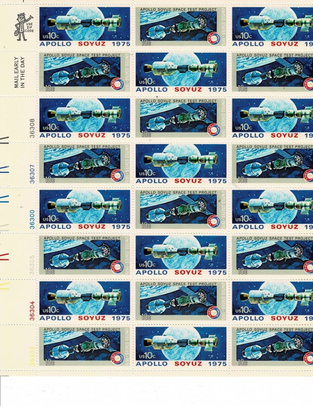 Apollo-Soyuz 1975 10c US Postage Sheet #1569-70 VF MNH